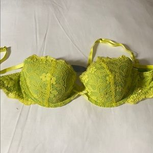 NEON YELLOW LACE BRA